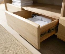 LowboardLive-Edge 230 cm Eiche Natur 4 Schübe Massiv Baumkante Sofort versandfertig