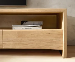 LowboardLive-Edge 230 cm Eiche Natur 4 Schübe Massiv Baumkante Sofort versandfertig