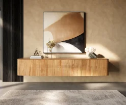 LowboardNagaru 220 cm Akazie Aura 4 Türen schwebend Versandfertig ca. 07.11.26