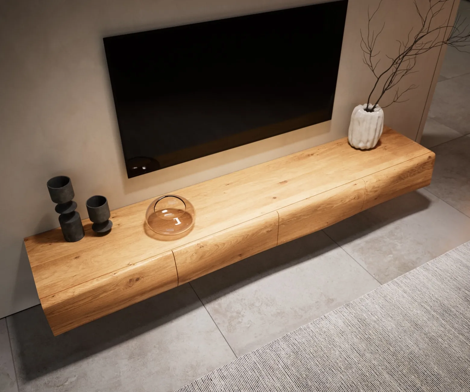LowboardNew Live-Edge Live-Edge 200 cm Eiche Natur 4 Türen schwebend Versandfertig ca. 13.11.26