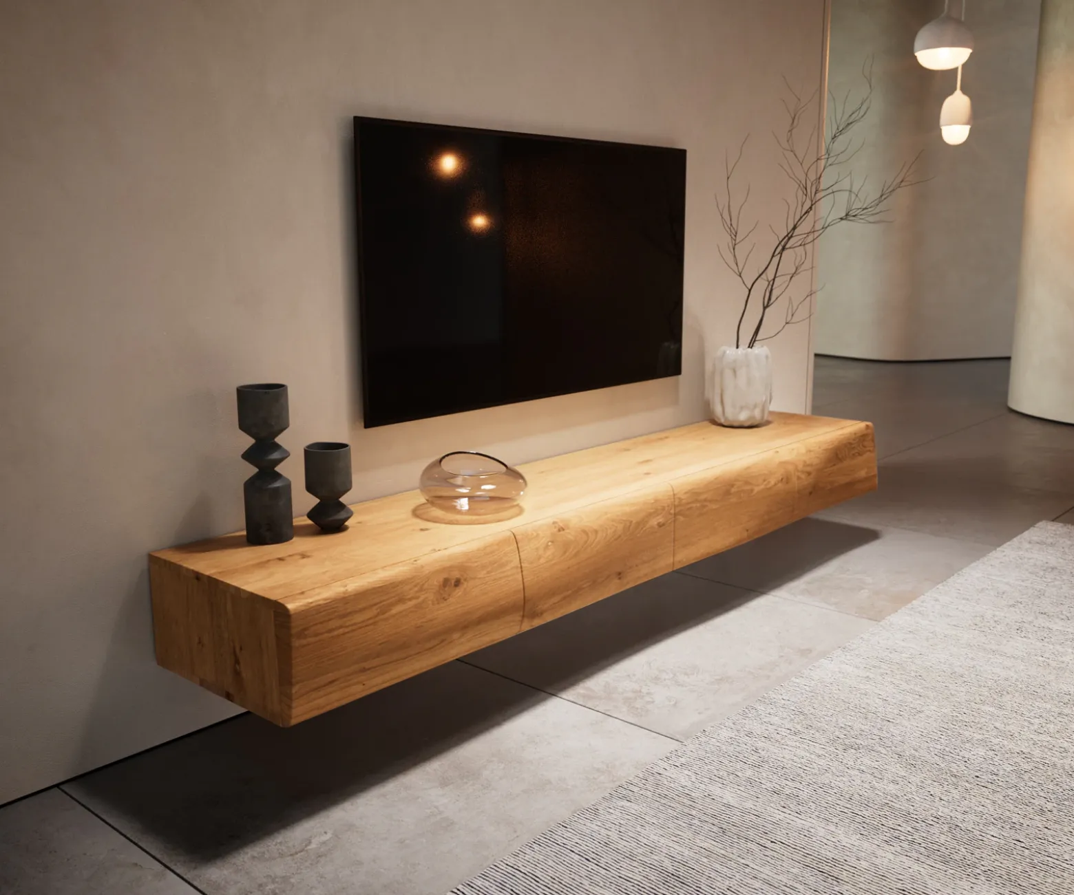 LowboardNew Live-Edge Live-Edge 200 cm Eiche Natur 4 Türen schwebend Versandfertig ca. 13.11.26