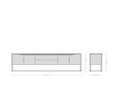LowboardSimcha 220 cm Akazie Natur 4 Türen 2 Schubladen Sofort versandfertig