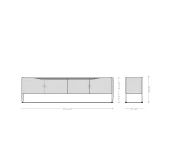 LowboardSimcha 200 cm Akazie Natur 4 Türen Sofort versandfertig