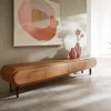 LowboardSohara 175 cm Akazie Natur 4 Türen L-Fuß schwarz Sofort versandfertig