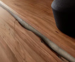LowboardStonegrace 220 cm Akazie Braun Baumkante 4 Türen Schwebend Sofort versandfertig