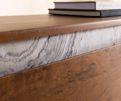 LowboardStonegrace 240 cm Akazie Braun Schiefer 4 Türen Schwebend Sofort versandfertig