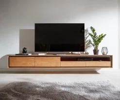 LowboardStonegrace 240 cm Akazie Natur Steinfurnier 2 Türen 1 Fach 2 Schubladen schwebend Sofort versandfertig