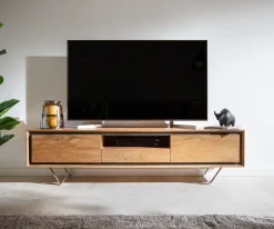 LowboardStonegrace 175 cm Akazie Natur 2 Türen 1 Fach 1 Schublade Steinfurnier V-Fuß Sofort versandfertig