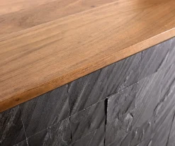 LowboardTeele 200 cm Akazie Natur Schiefer 2 Türen schwebend Sofort versandfertig