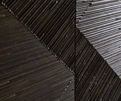 LowboardTereos 220 cm Esche Dunkelbraun 3D Effekt 4 Türen Winkelfuß Edelstahl gebürstet Versandfertig ca. 28.10.26