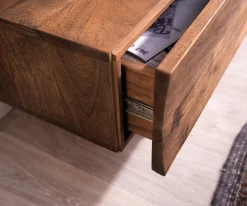 LowboardWyatt 220 cm Akazie Braun 4 Schübe V-Fuß Edelstahl Sofort versandfertig