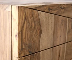 LowboardWyatt 175 cm Sheesham Natur 2 Türen 1 Klappe Fuß Oval Edelstahl Sofort versandfertig