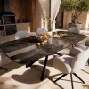 OutdoortischEdge Boot 240x120 cm Keramik Emperador Extra Lucidato Dunkelbraun Kreuzgestell Rechteck Schwarz Sofort versandfertig
