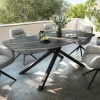 OutdoortischEdge Boot 200x100 cm Keramik Laminam® Noir Desir Braun Kreuzgestell Rechteck Schwarz Sofort versandfertig