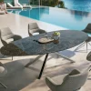 OutdoortischEdge Oval 280x130 cm Keramik Emperador Extra Lucidato Dunkelbraun Kreuzgestell Rechteck Edelstahl Versandfertig ca. 17.08.26