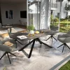 OutdoortischEdge 200x100 cm Keramik Laminam® Noir Desir Braun Kreuzgestell Rechteck Schwarz Sofort versandfertig