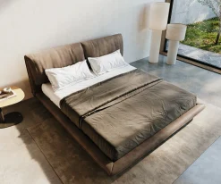 PolsterbettgestellCusino 180x200 cm Mikrofaser Taupe Vintage Sofort versandfertig