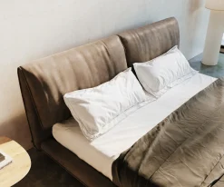 PolsterbettgestellCusino 180x200 cm Mikrofaser Taupe Vintage Sofort versandfertig