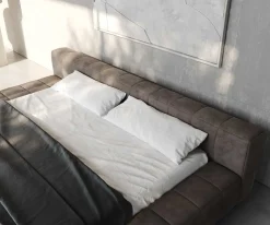 PolsterbettgestellEspazio 180x200 cm Mikrofaser Taupe Vintage mit Stauraum Sofort versandfertig