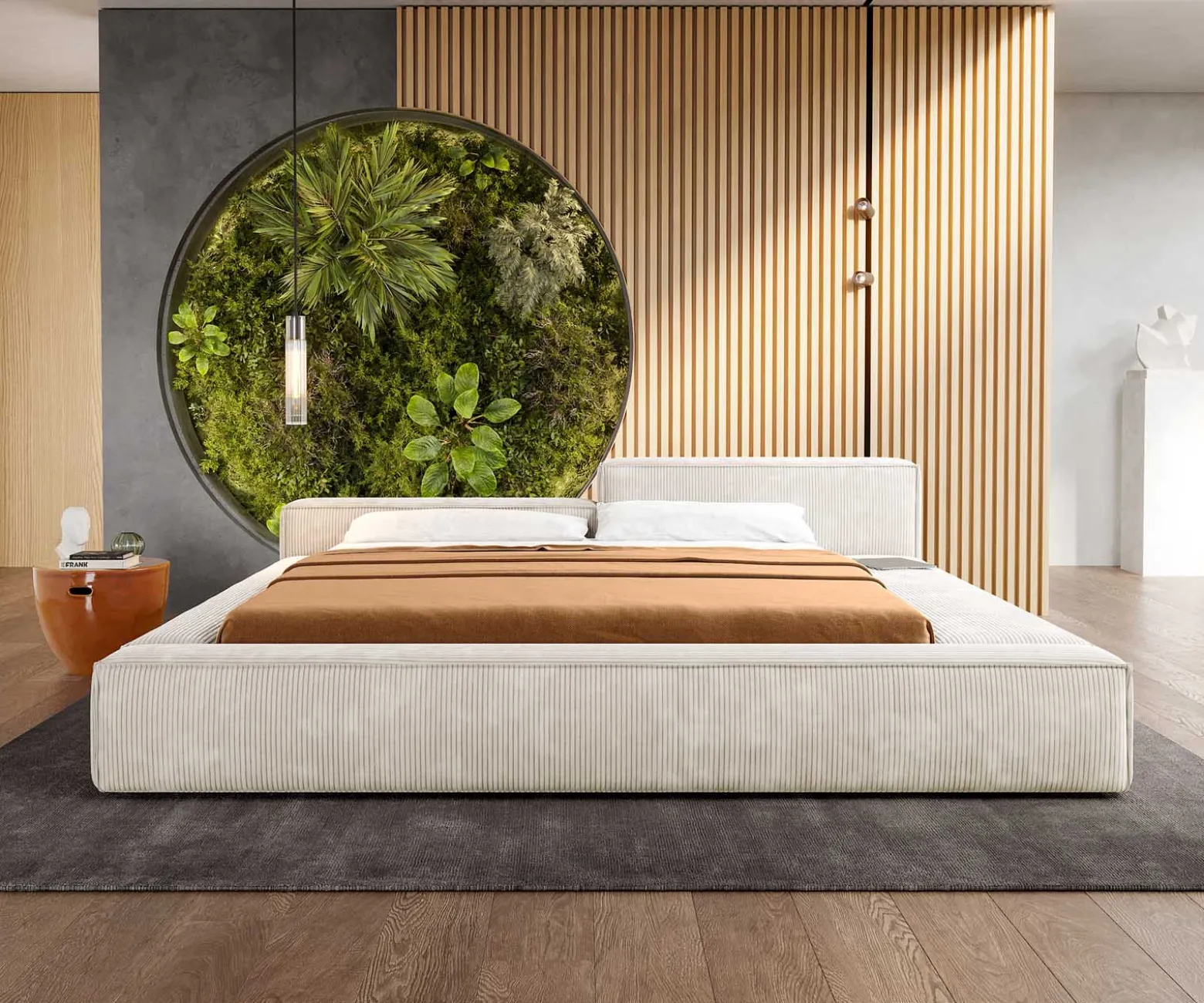 PolsterbettgestellKalinea 180x200 cm Cord Beige Sofort versandfertig