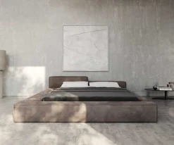PolsterbettgestellKalinea 180x200 cm Mikrofaser Taupe Vintage Sofort versandfertig