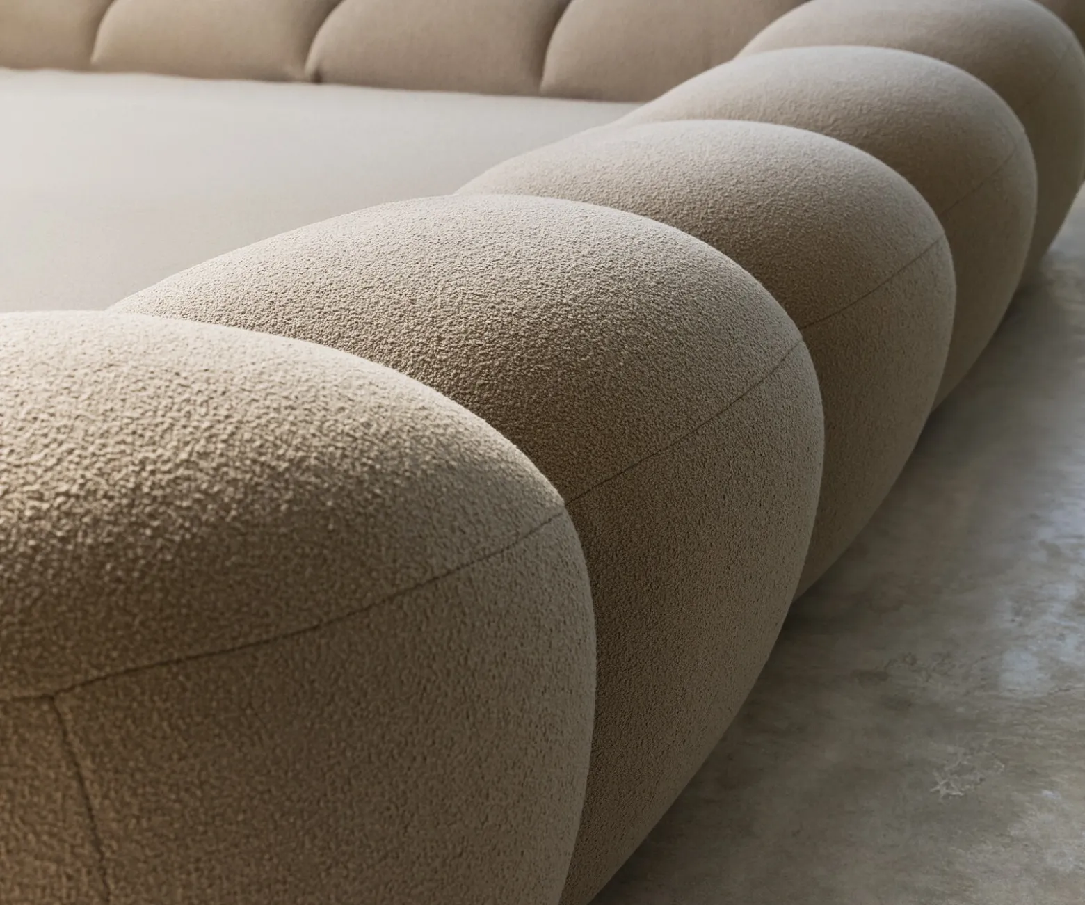 PolsterbettgestellPerlla 180x200 cm Bouclé Taupe Sofort versandfertig