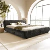 PolsterbettgestellShona 180x200 cm Teddystoff Grau Sofort versandfertig