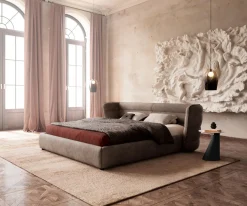 PolsterbettgestellSimea 180x200 cm Mikrofaser Taupe Vintage Sofort versandfertig