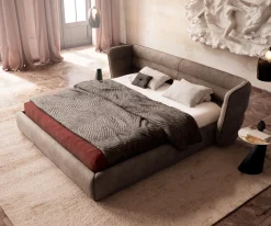 PolsterbettgestellSimea 180x200 cm Mikrofaser Taupe Vintage Sofort versandfertig