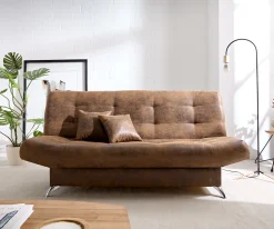 SchlafsofaViola 190x90 cm Braun Antik Optik Bettkasten Sofort versandfertig