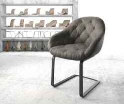 SchwingstuhlGaio-Flex Anthrazit Vintage Freischwinger flach Schwarz Sofort versandfertig