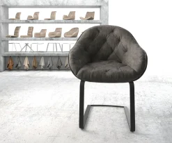 SchwingstuhlGaio-Flex Anthrazit Vintage Freischwinger flach Schwarz Sofort versandfertig