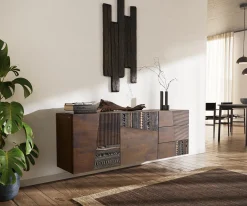 SideboardImara 175 cm Mango Braun 2 Türen 3 Schubladen schwebend Sofort versandfertig