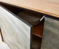 SideboardJuwelo 150 cm Akazie Natur mit Steinfurnier Versandfertig ca. 28.08.26