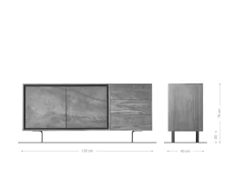 SideboardJuwelo 150 cm Akazie Natur mit Steinfurnier Versandfertig ca. 28.08.26
