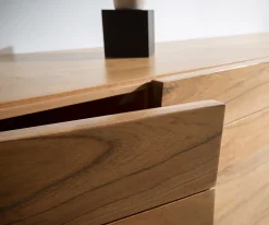 SideboardKayu 200x40x70 cm Akazie Natur 4 Türen V-Fuß Sofort versandfertig