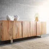 SideboardLive-Edge 220 cm Akazie Natur massiv 6 Türen Sofort versandfertig