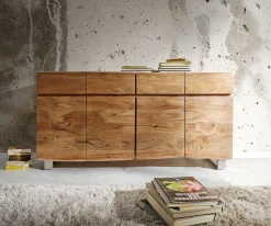 SideboardLive-Edge 172 cm Akazie Natur 4 Türen 4 Schübe Sofort versandfertig