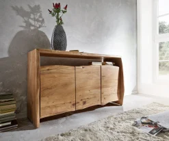 SideboardLive-Edge 145 cm Akazie Natur 3 Türen Sofort versandfertig