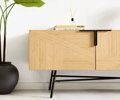 SideboardMikkusu 175 cm Bambus Natur Mango Schwarz 2 Türen 2 Fächer Metall Schwarz Versandfertig ca. 06.11.26