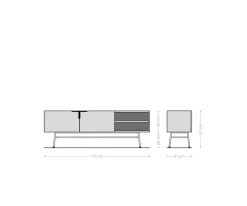 SideboardMikkusu 175 cm Bambus Natur Mango Schwarz 2 Türen 2 Fächer Metall Schwarz Versandfertig ca. 06.11.26