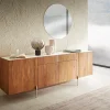 SideboardSecara 200 cm Akazie Natur 4 Türen 2 Schübe Marmor Füße Edelstahl Versandfertig ca. 25.11.26