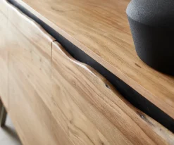 SideboardStonegrace 147x45 cm Akazie Natur 3 Türen Baumkante Sofort versandfertig