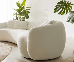 3-SitzerLarna 260x120 cm Bouclé Creme-Weiß Sofort versandfertig