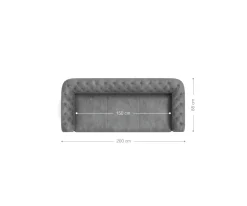 SofaChesterfield 3-Sitzer 200x88 cm Vintage Taupe Couch Sofort versandfertig