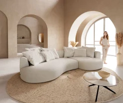 SofaEdina 330x170 cm Bouclé Creme-Weiß Sofort versandfertig