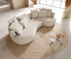 SofaEdina 330x170 cm Bouclé Creme-Weiß Sofort versandfertig