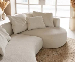 SofaEdina 330x170 cm Bouclé Creme-Weiß Sofort versandfertig