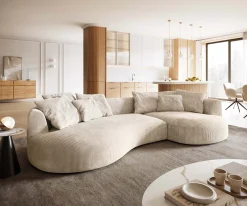 SofaEdina 330x170 cm Cord Beige Sofort versandfertig