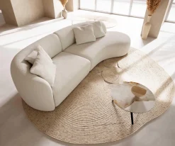 SofaMairi 330x160 cm Bouclé Creme-Weiß Sofort versandfertig